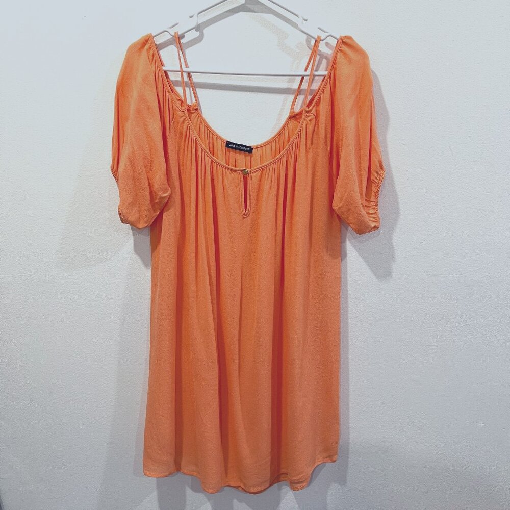 Jella Couture Orange Cold Shoulder Top Size M